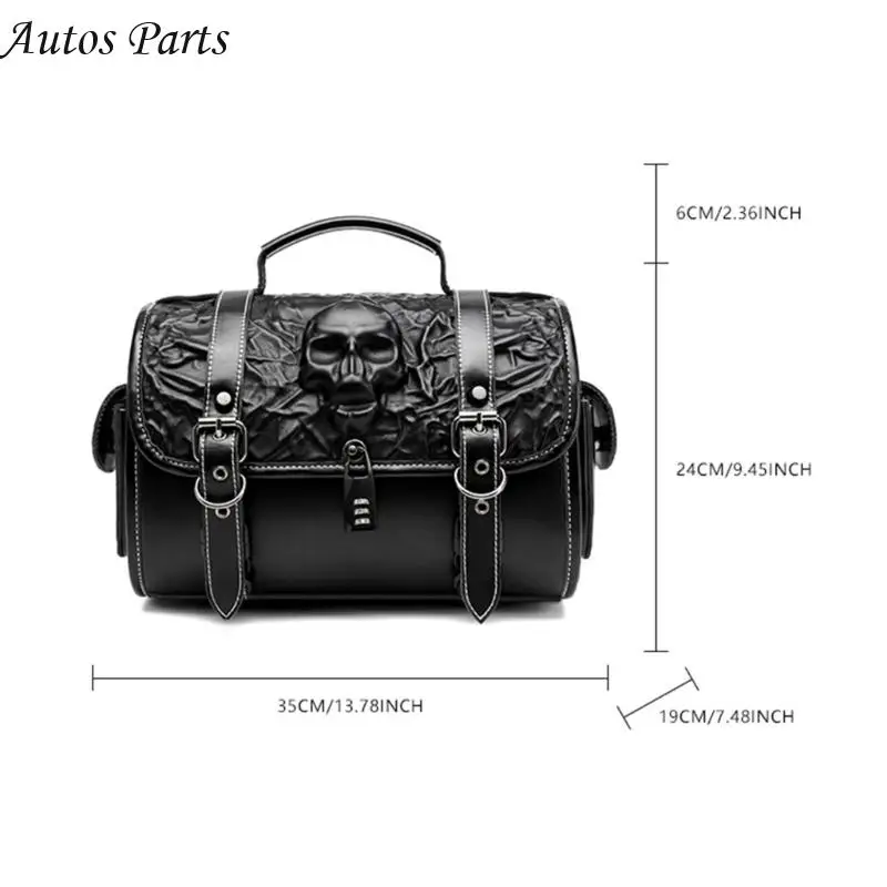 57BA Hard Motorbike Fork Gothic Synthetic Leather Storage Bag Simple Installs for Accessories & Essential