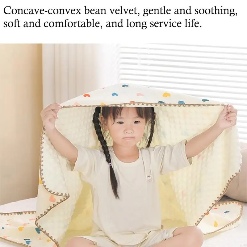 

Lightweight Breathable Baby Swaddles Blanket With Dotted Fleece Backing Double Layer Cotton Nursery Bedding Essential B03E