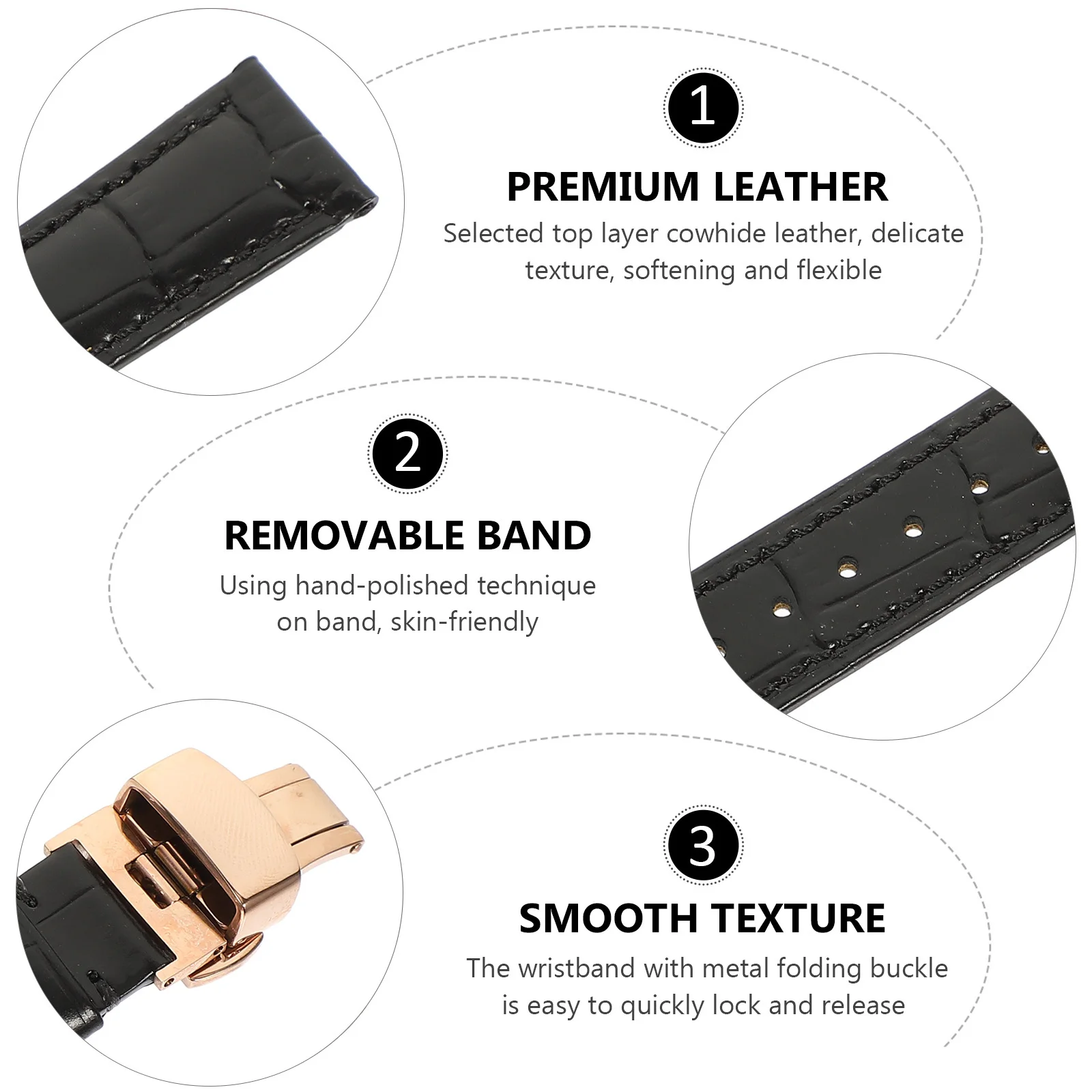 

Watch Band 18mm Quick Release Strap Top Layer Cowhide Soft Durable Waterproof Watch Band Replacement Watchband