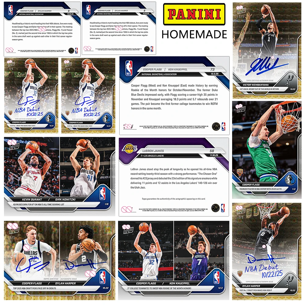 Colección de Tarjetas Holográficas con Autógrafos de Deportistas DIY 2025: COOPER, FLAGG, DYLAN, HARPER, VICTOR, WEMBANYAMA, DIRK, NOWITZKI, Regalo