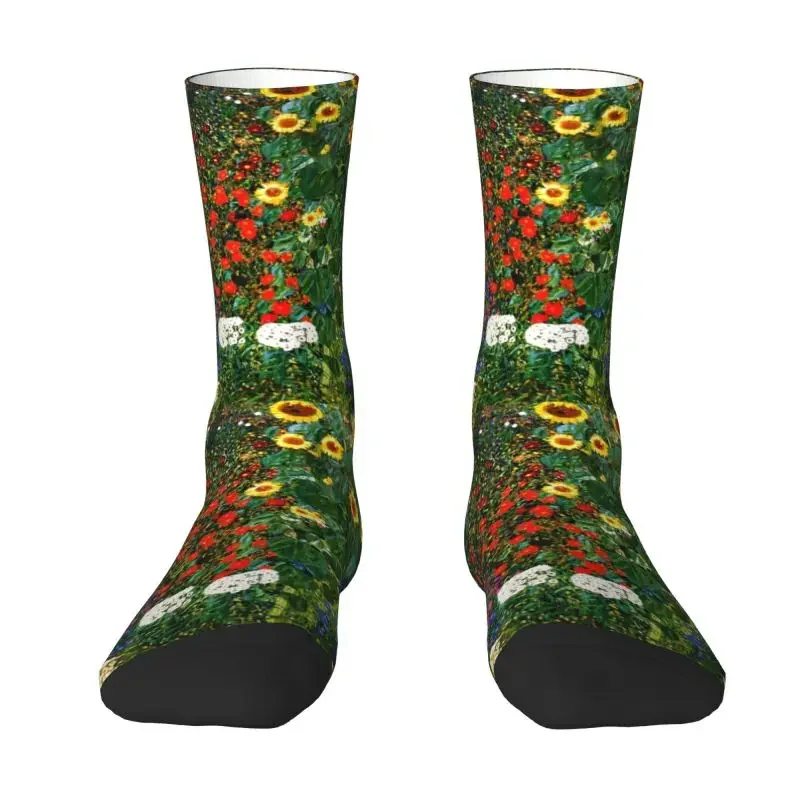 Farm Garden With Sunflowers Men Women Male Crew Socks Funny Gustav Klimt Painting Art Spring Summer Autumn Winter Crazy Socks