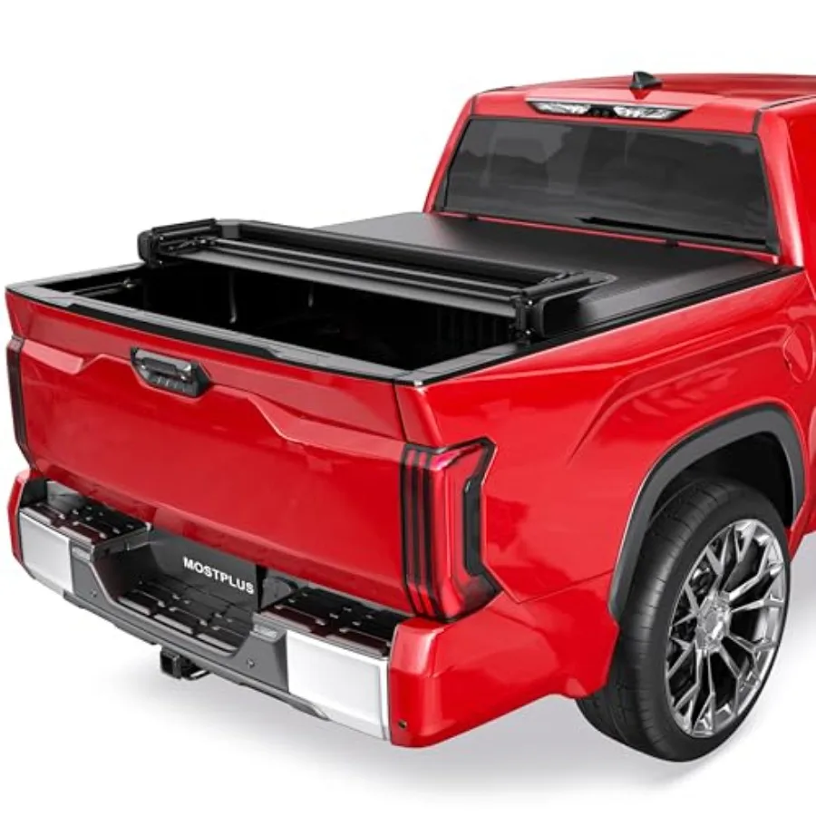 Quad Fold Soft Truck Bed Tonneau Cover for 2007-2026 Tundra Fleetside with Deckrail System 6.5 FT 4 Fold Bed 78.7 inch On Top