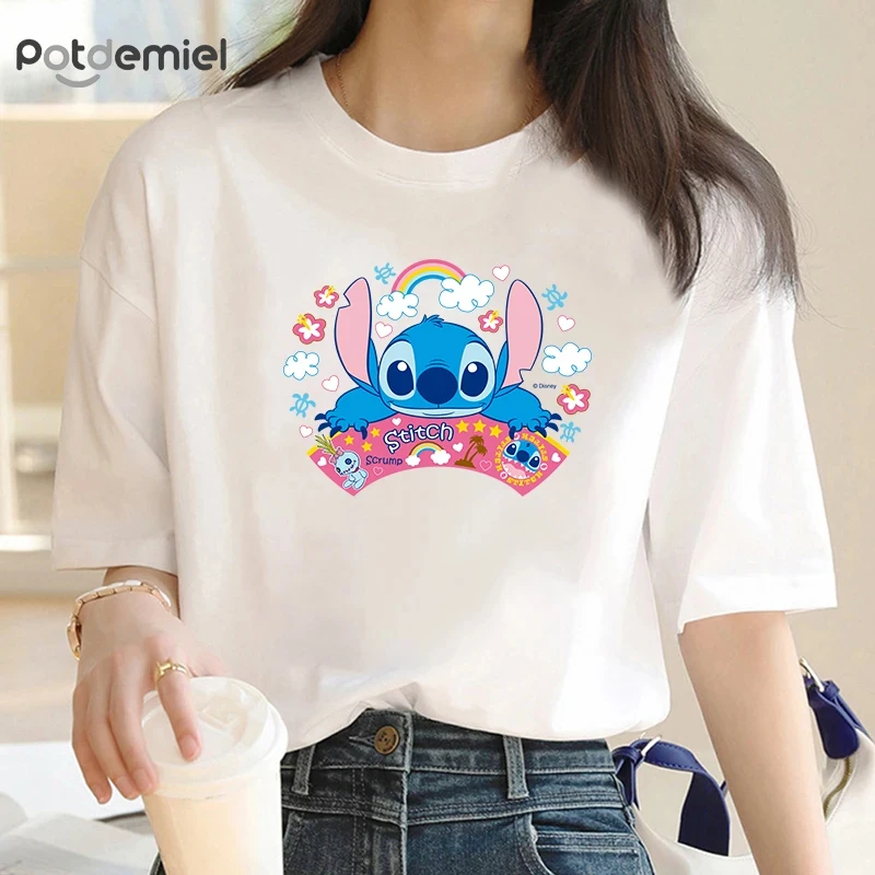 

Повседневная женская футболка в стиле панк Disney, женская футболка, милая футболка, повседневное платье с героями мультфильмов аниме, женское милое платье с короткими рукавами