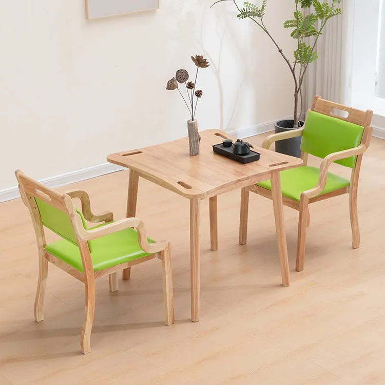 طاولة طعام وكراسي خشبية حديثة مثالية لمراكز الرعاية النهارية لكبار السن ومنازل التمريض والمرافق الترفيهية #3
