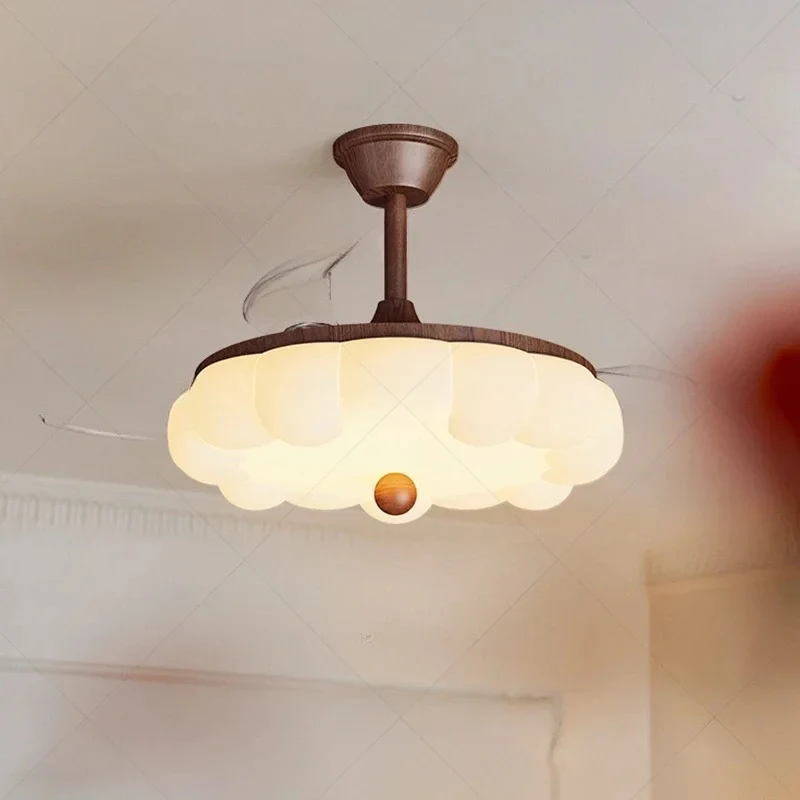 Bedroom silent medieval French wind dining room ceiling fan light