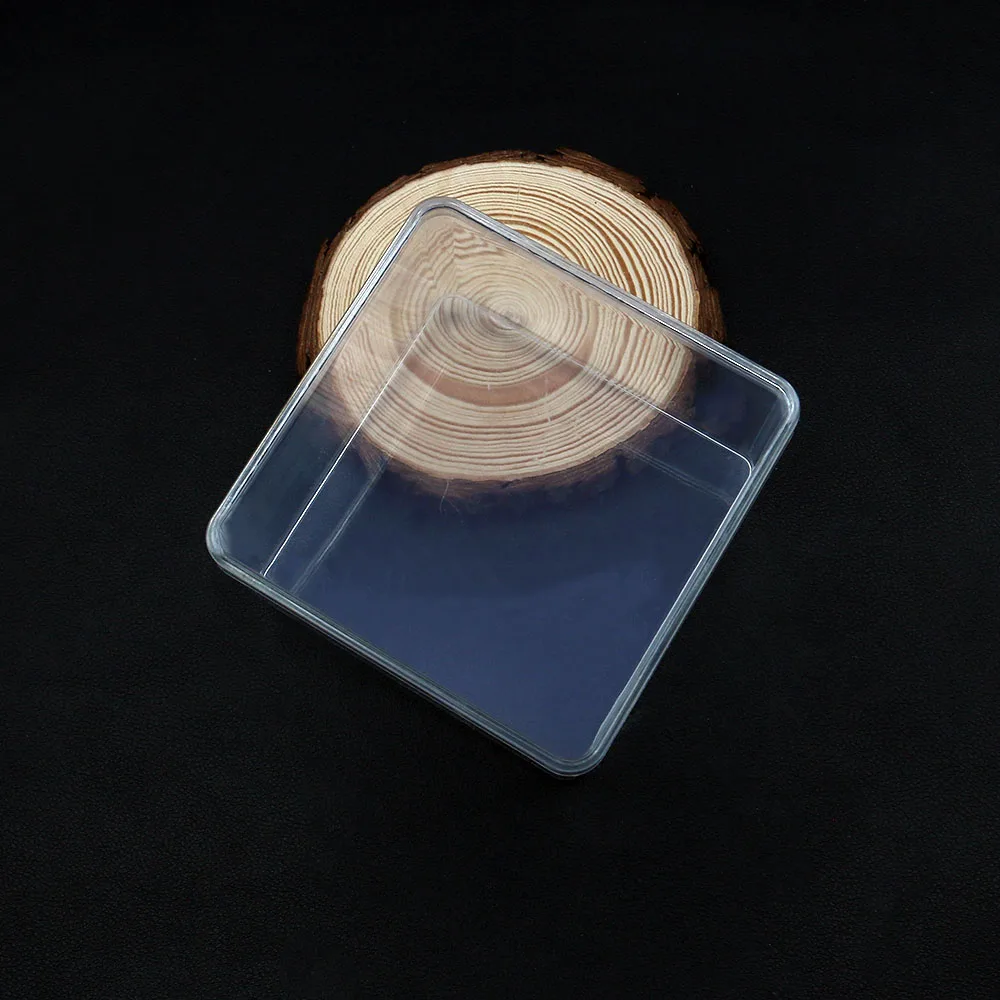 94x94 мм, прозрачная шкатулка для драгоценностей без разделения, пластиковые материалы, пустое отделение, коробка-органайзер, бусины, серьги, квадратная шкатулка для ювелирных изделий