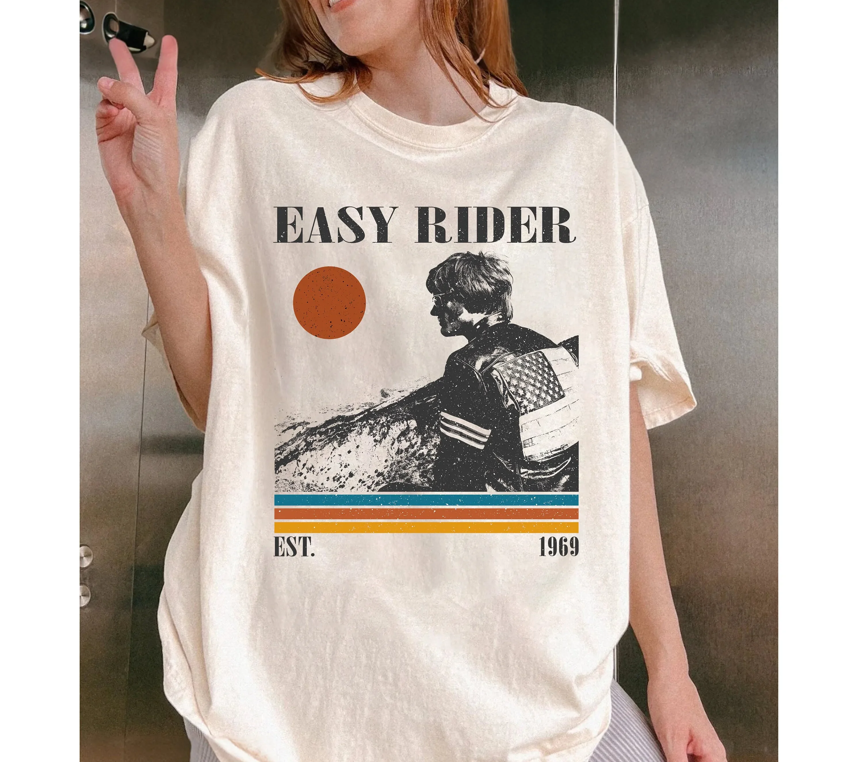 Camiseta Easy Rider de la película Vintage Midcentury para él, Retro