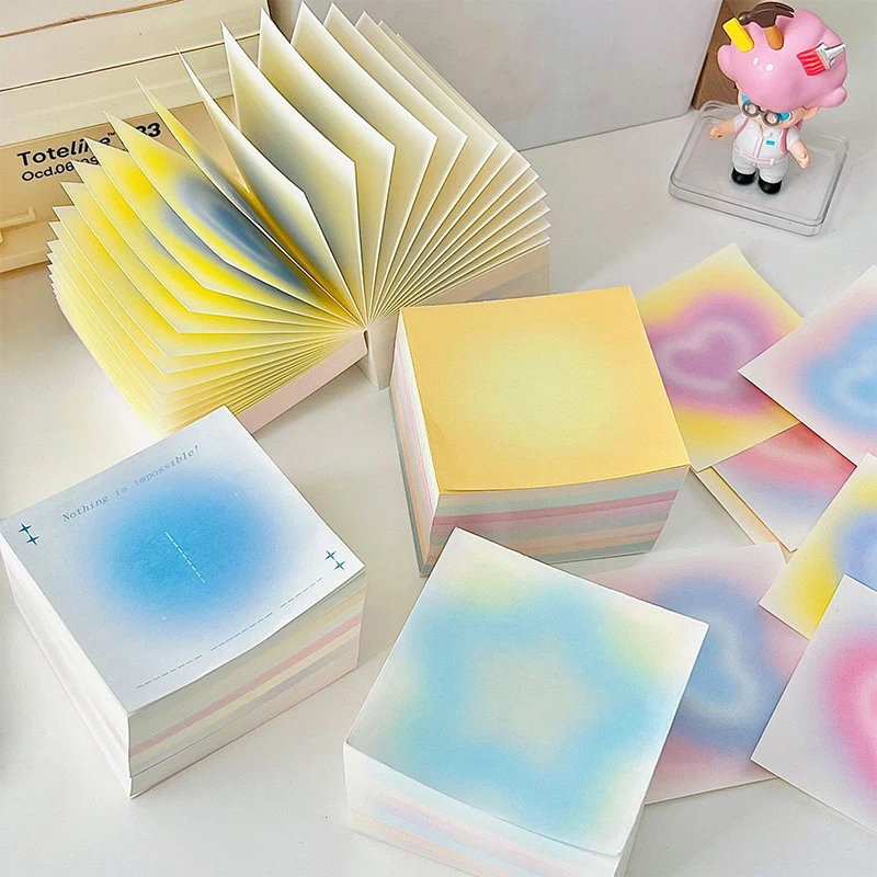 400Sheets/pack Gradient Memo Pad Large Capacity Message Notes Decorative DIY Journal Scrapbooking Decoration