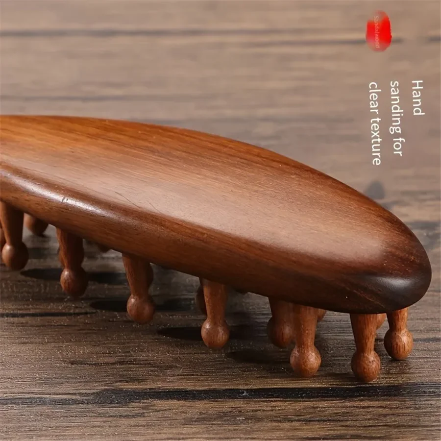 مشط تدليك خشب الورد لتخفيف الألم ، أسنان خشبية كثيفة ، رعاية صحية ومتنزل ، جديد ، #2