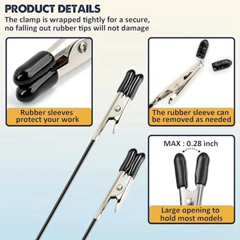 Model Painting Stand Base (19 X 14 Holes) And 27PCS Alligator Clip Sticks Set Modeling Tools For Airbrush Spra Durable