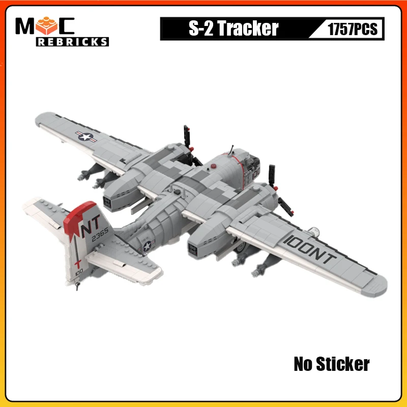 WW2 Military Grumman S-2 Tracker Fighter Building Block Anti-submarine Warfare Aircraft Assembly Model Bricks Toy Collector Kit