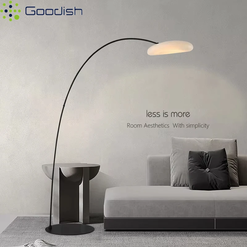 Modern Simplicity Luxury Standing Curved Reef Cap LED Floor Lamps Creative Plated Lights for Bedroom Home Decoration Chandelier