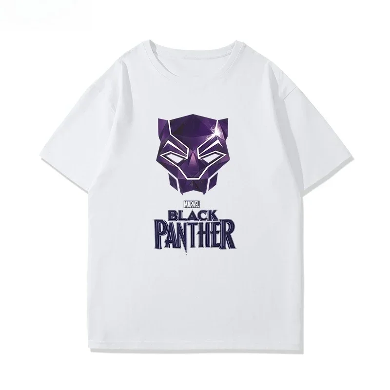 

2026: New Marvel Power Black Panther Series Pure Cotton Short-Sleeved Loose-Fitting Sports Shirt Top