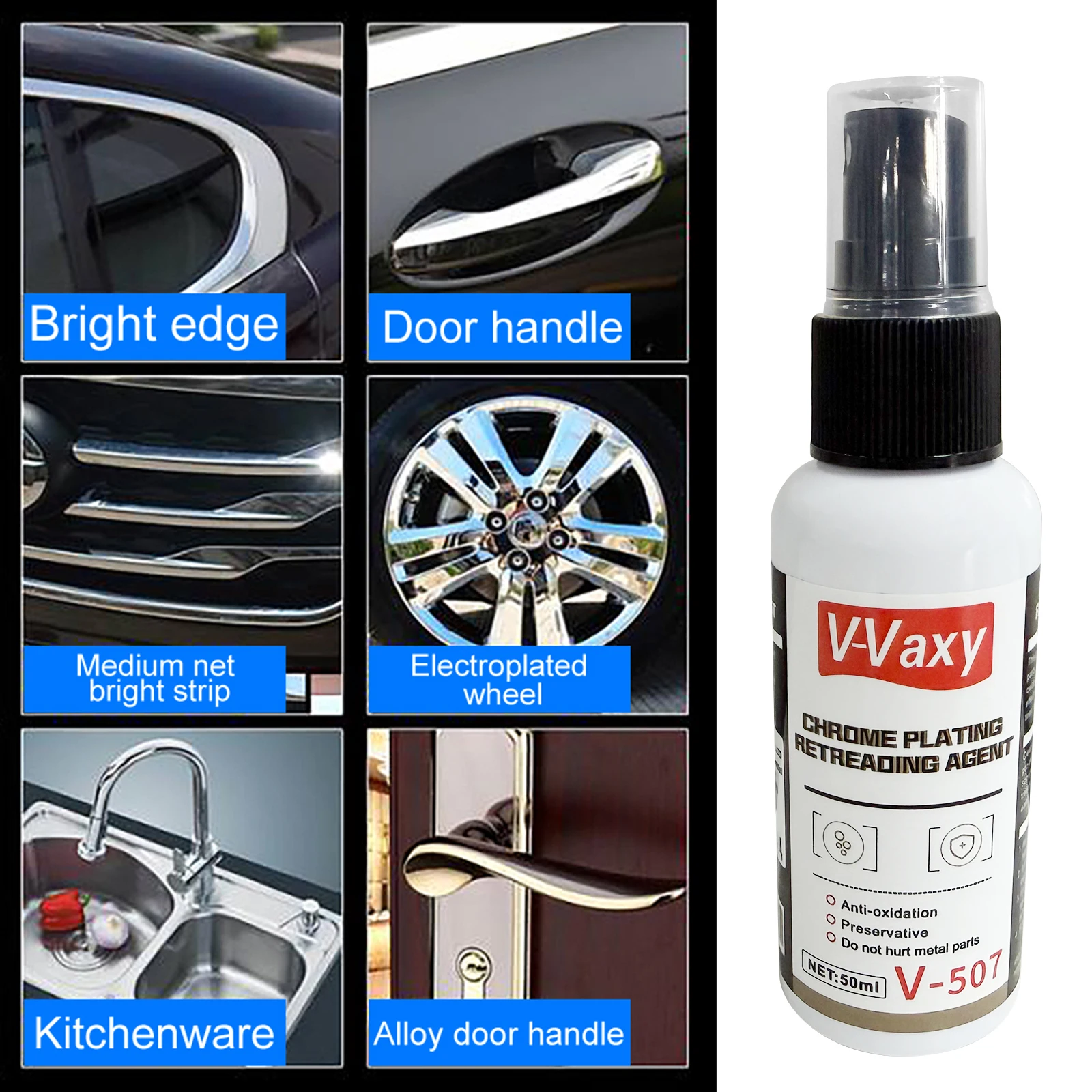 V-Vaxy 50ml Car Paint Iron Powder Remover Cleaner Wheel Hub Rust Cleaning Agent Ordinary Design  Conveninently