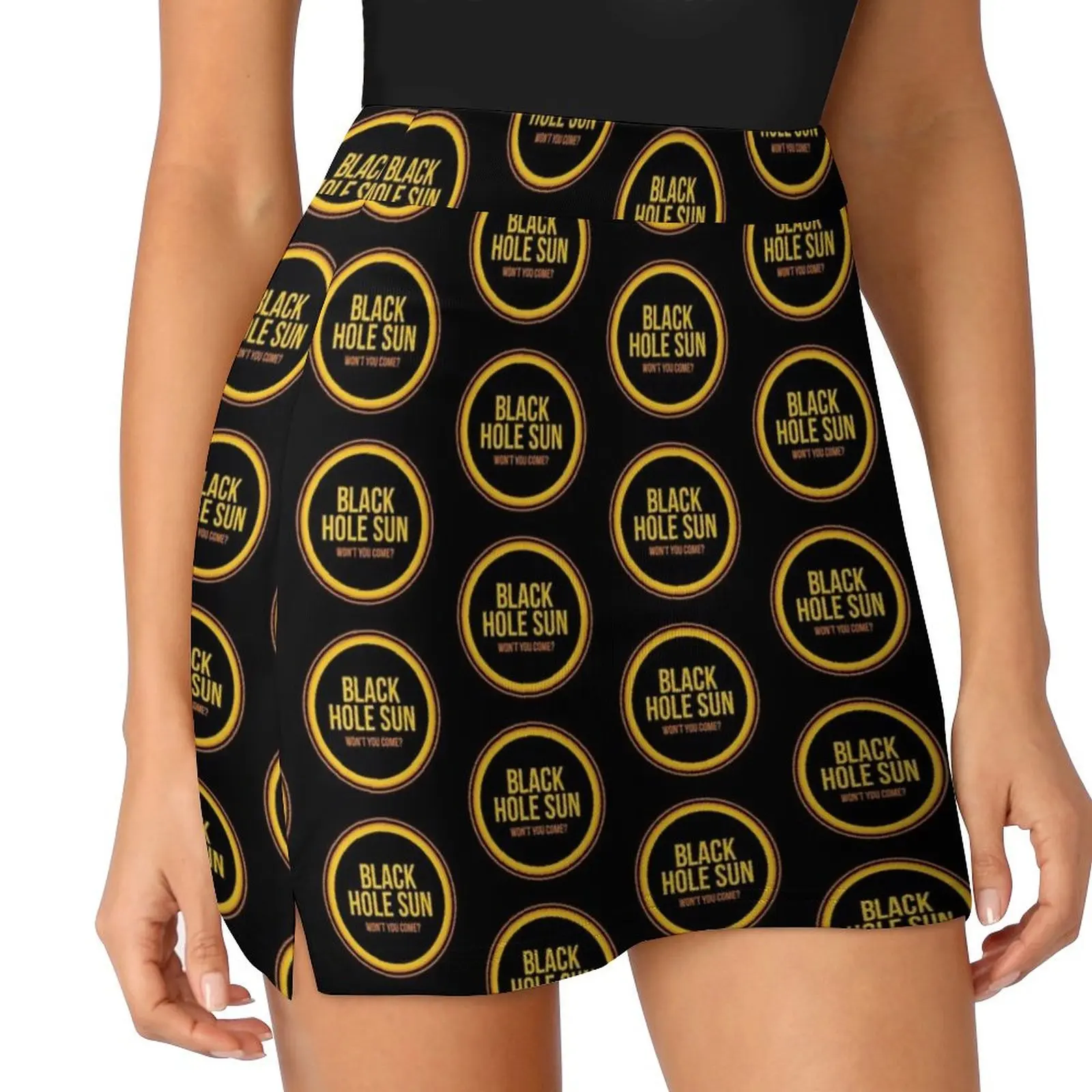 Black Hole Sun Mini Skirt chic and elegant woman skirt Women's clothing 90s vintage clothes