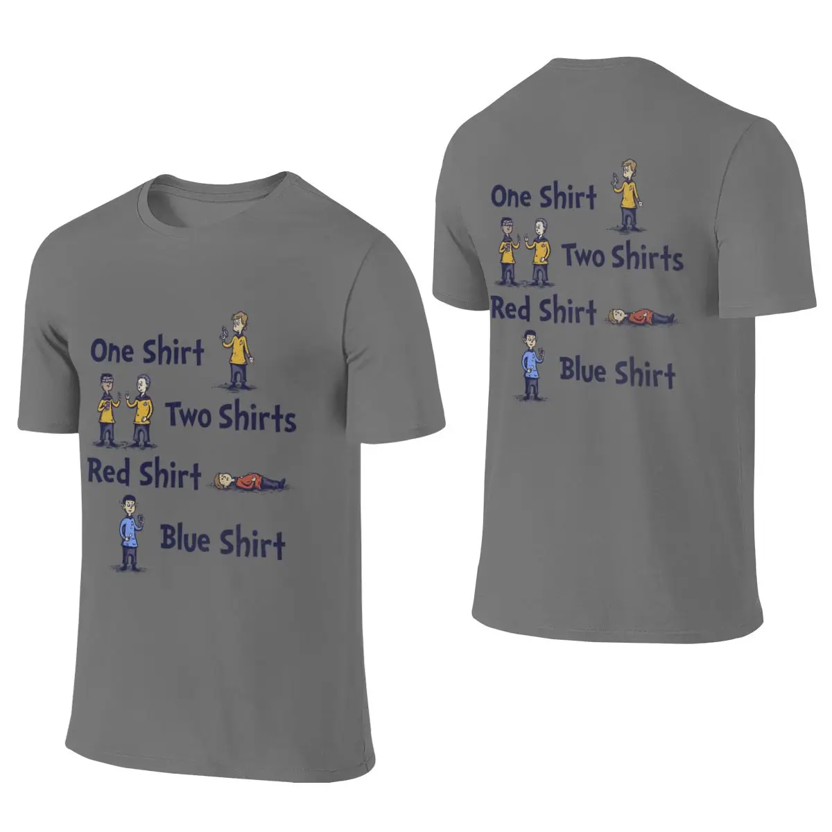 Red Shirt Blue Shirt Abrasion-Resistant Reversible T-shirt Japanese Retro Rich Color Men's T-shirts