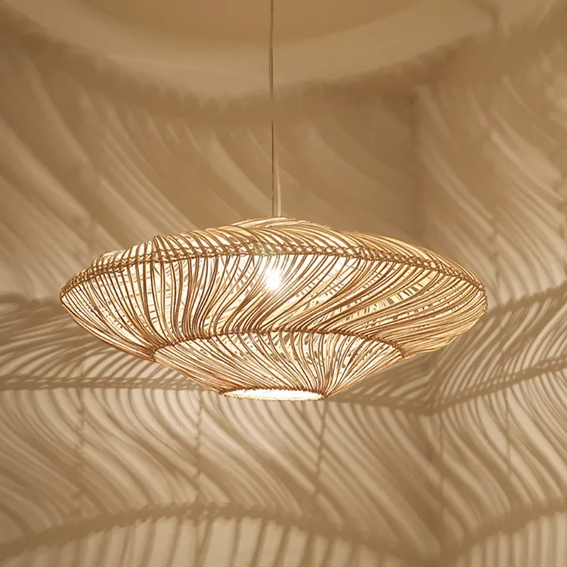 

Rattan Lamp Creative Chinese Style Pendant Lights Suspension Dining Room Restaurant Lights E27 Led Hanging Lamp