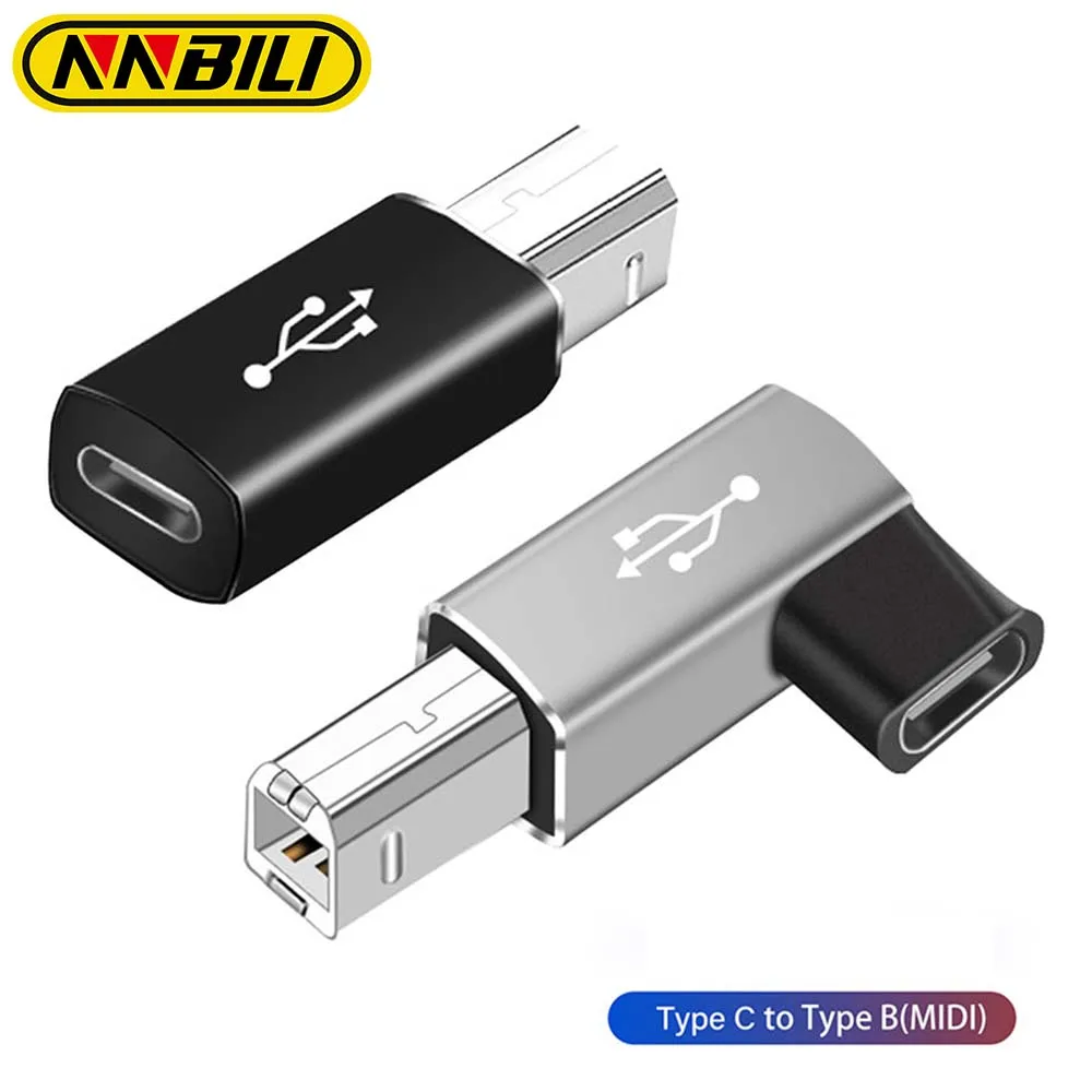 NNBILI USB Type C Female to USB B Male Adapter for Scanner Printer Converter Data Transfer Adapter for MIDI Controller Keyboard