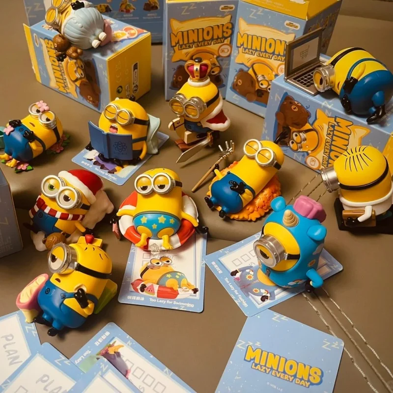 

Pop Mart Minions Ленивый каждый день Серия Слепая коробка Фигурка Модная игрушка Милый подарок Модная игрушка Украшения Фигурка Таинственная коробка Плюшевая