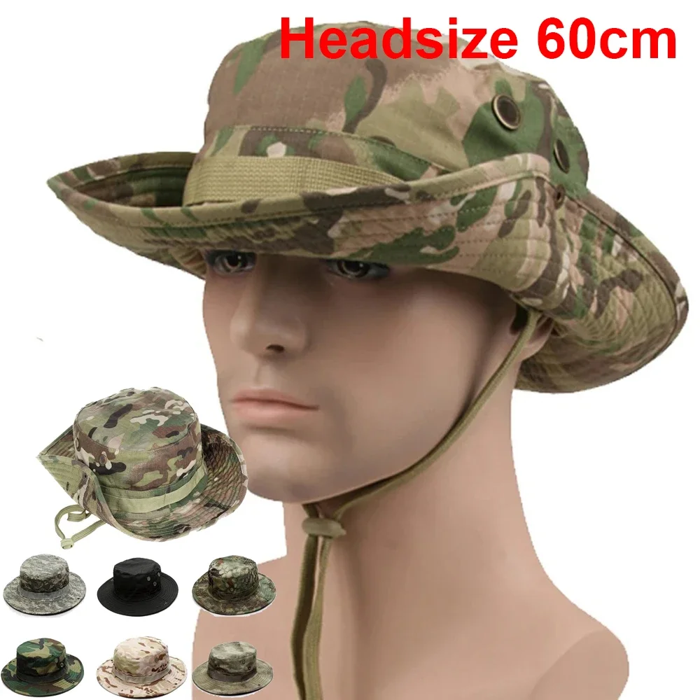 2024 New Multicam Panama Camouflage Bucket Boonie Hats Nepalese Cap Hats Panama Fisherman Cap Summer Men