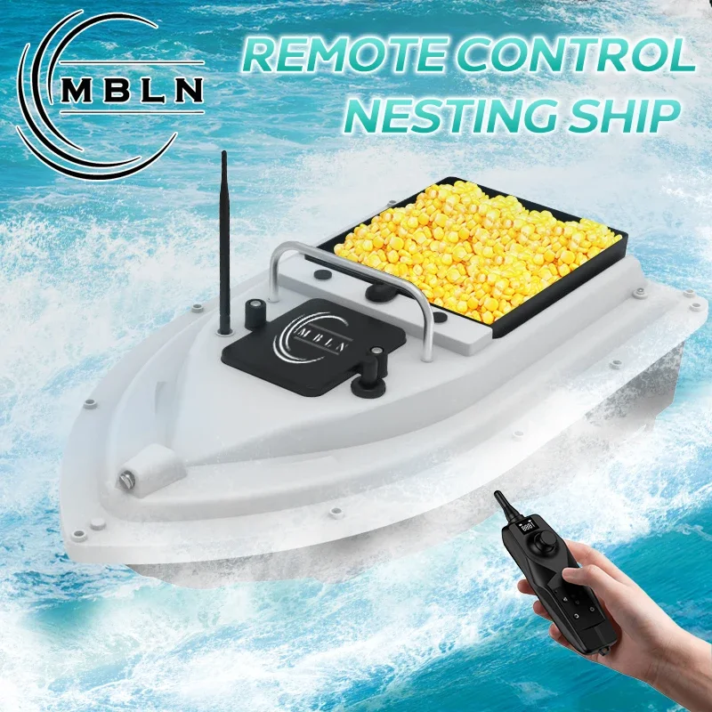 MBLN GPS RC Bait Boat 500M Wireless Remote Control Fishing Bait Boat Fishing Feeding Boat with 4 Bait Containers 2KG Load VX