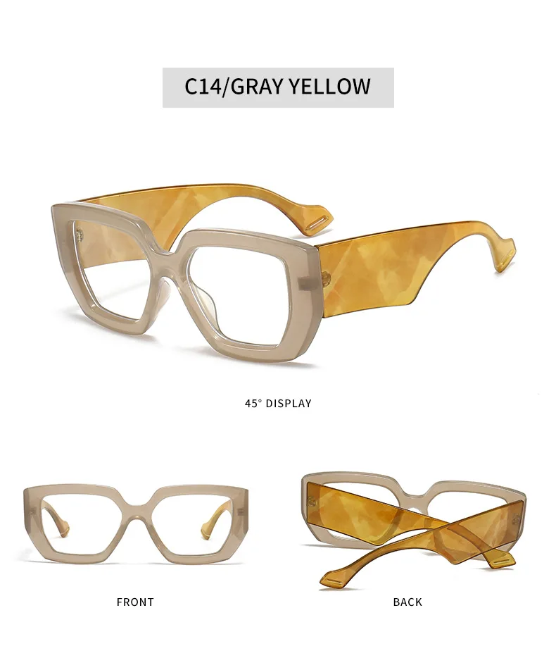 Dicken Rahmen übergroße quadratische Brille für Frauen Mode optische klare transparente Linse Brillen Computer schwarze Brille Retro – Detail 19