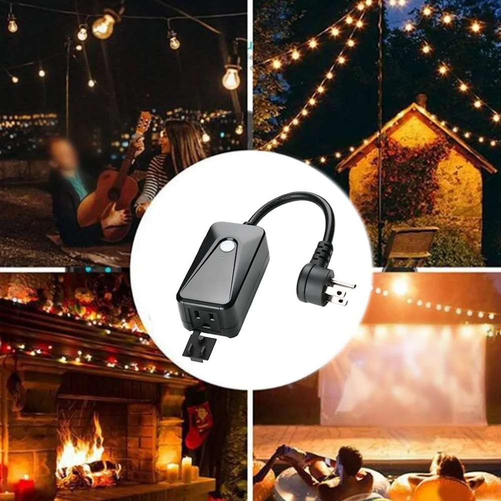 Dimmer Socket with Remote Control for Outdoor LED String Lights For Patio Deck Lighting IP44 Weatherproof 400W