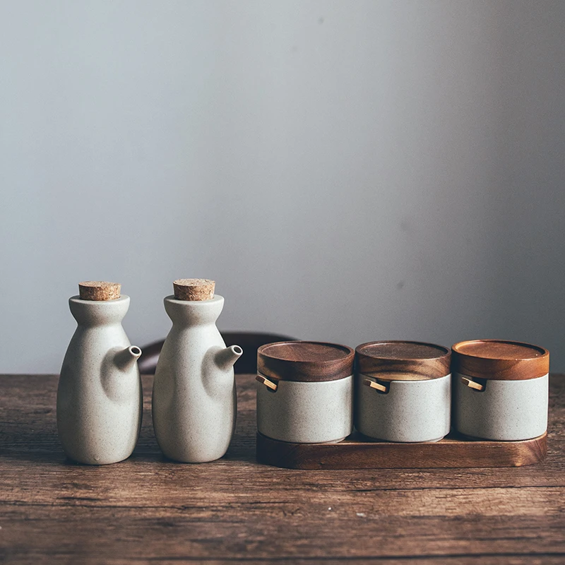 Japanese Style Crude Pottery Oil Vinegar Pot Seasoning Bottle Ceramic Sake Pot Home Commercial Wine Chinese Soy Sauce BottleZC26