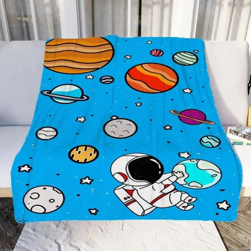 

HNM36A-Astronaut Space Cartoon Decke Modische Flanelldecke Bequeme Чехол для ленивого дивана Decke Superweiches Laken Matt8Hn$