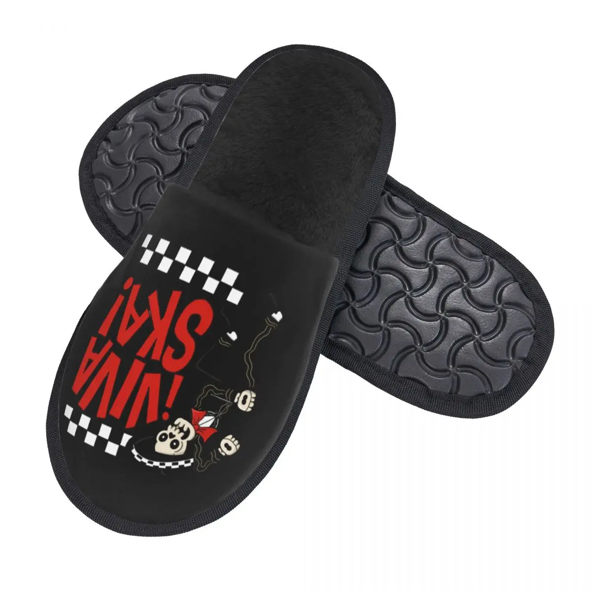 Custom SKA Calypso House Slippers Women Cozy Memory Foam Jamaican Mento Slip On Hotel Slipper Shoes