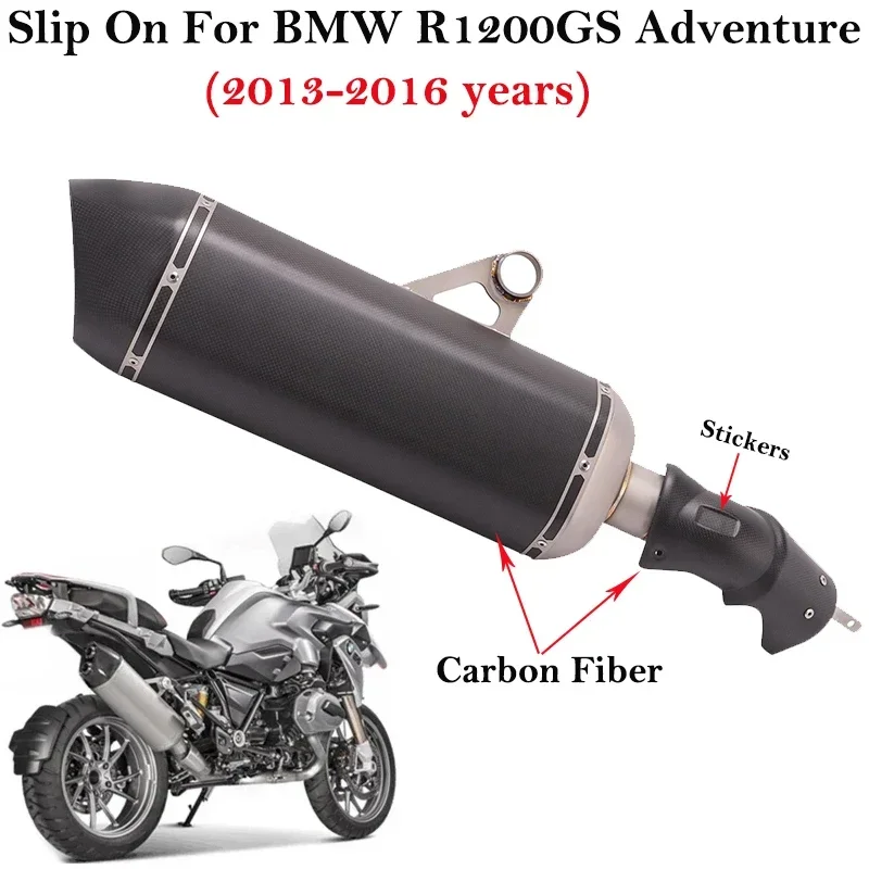 Carbon Fiber Slip On For BMW R1200GS Adventure 2013 - 2019 Motorcycle Exhaust Escape System Connector Middle Link Pipe Muffler