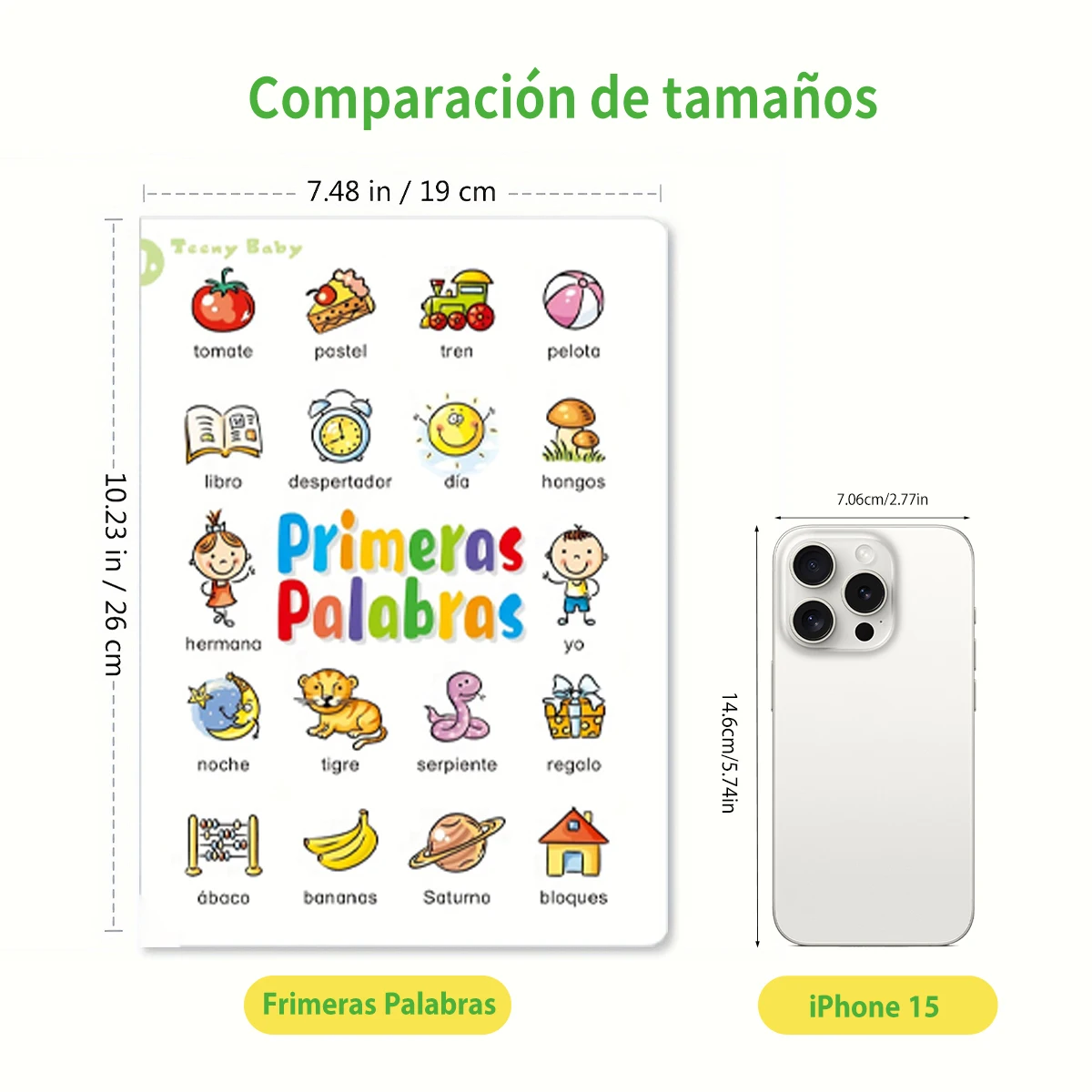 A 32-page Book For Baby To Learn Words With Pictures Cognitive Enhancement Puzzle Spanish