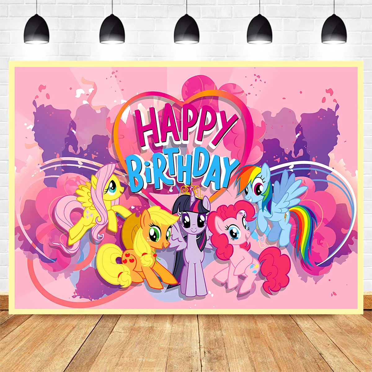 KAYOU My Little Pony Folienballon Partydekoration 1 Set Zahlen-Geburtstagsballons Hintergrund für Mädchen Babyparty-Zubehör – Detail 14
