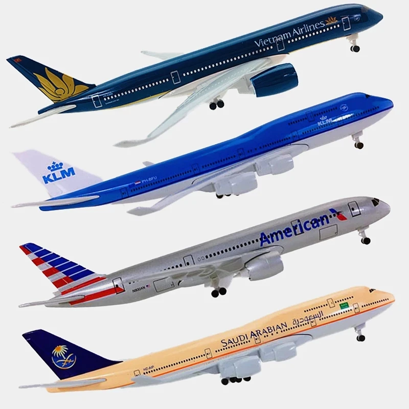 20CM Airplanes Boeing B747 B787 Airbus A350 A320 Airlines Plane Models Aircraft Toys With Landing Gear Kids Gifts Collection