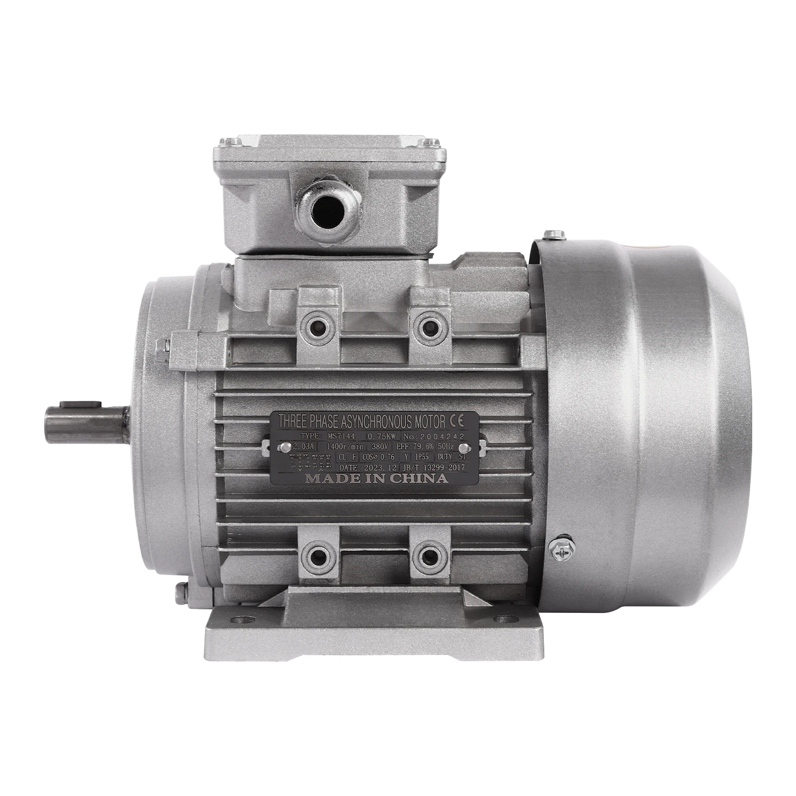 محرك كهربائي بعمود 750 وات 14 مم، محرك لفائف نحاسي نقي ثلاثي الطور للصناعة وآلات البناء #3