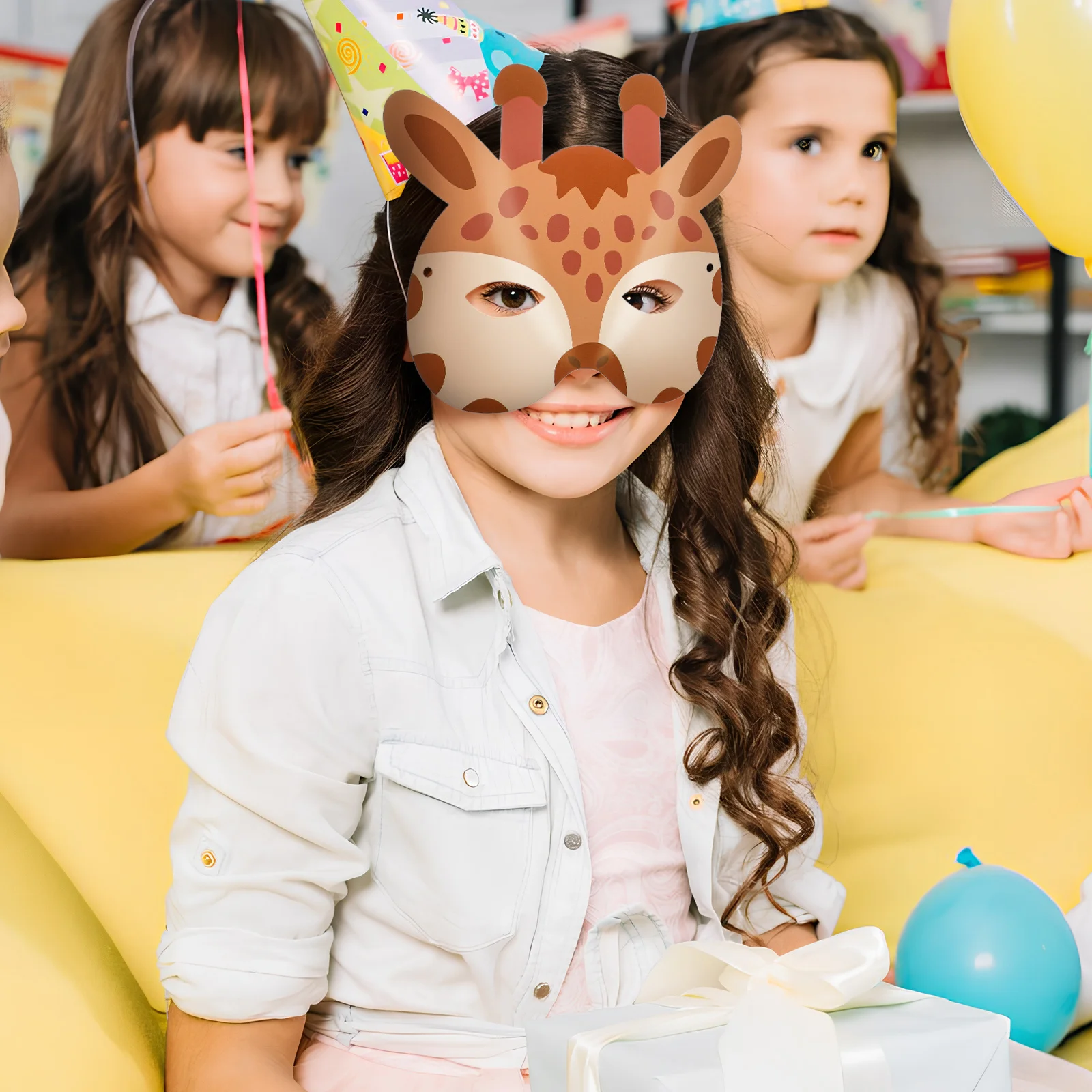 

16pcs Animal Masks Paper Party Masks For Kids Jungle Animals Halloween Cosplay Costume Photo Props Decorations Dress Up