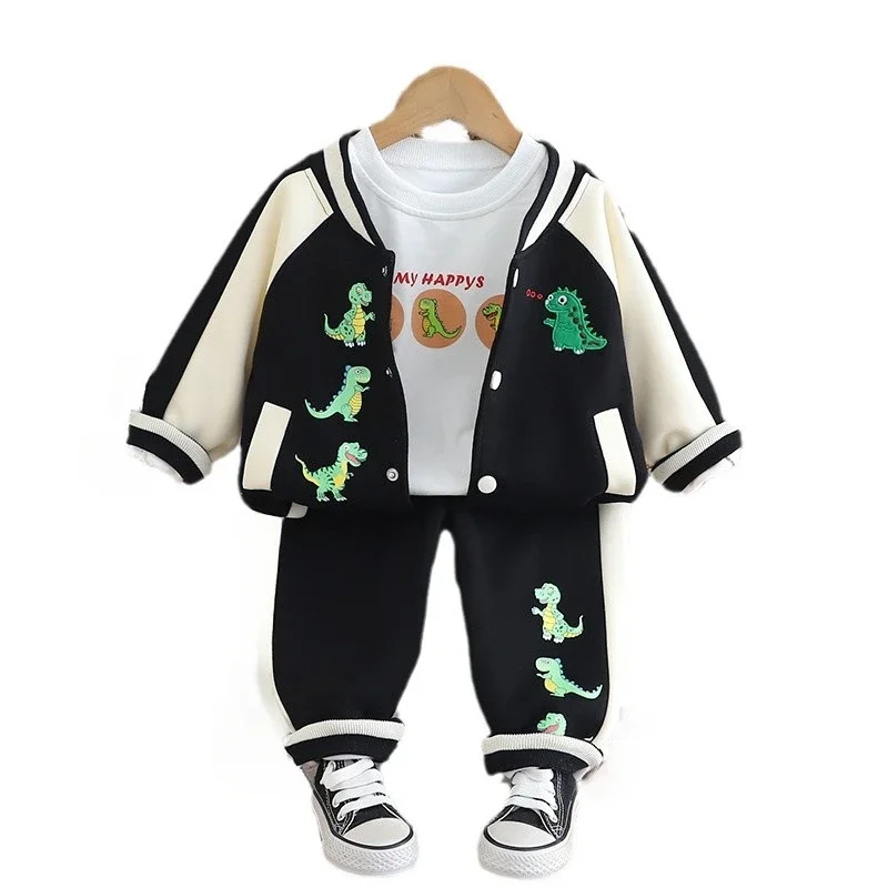 New Spring Autumn Baby Clothes Set Children Boys Cartoon Jacket T-Shirt Pants 3Pcs/Sets Toddler Girls Clothing Kids Tracksuits