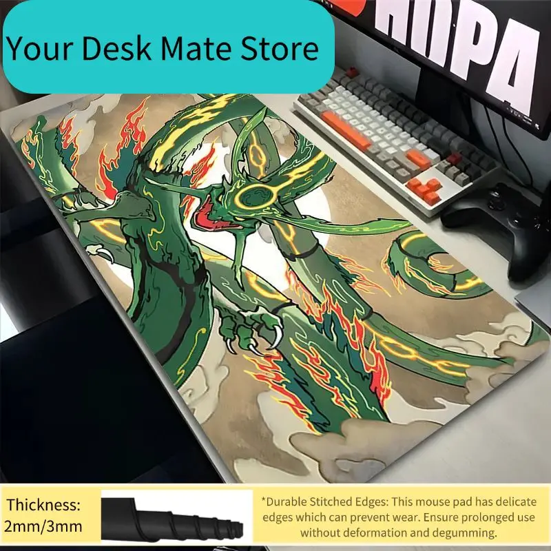 

Большой коврик для мыши с изображением фэнтези-дракона, противоскользящий утолщенный настольный коврик с рисунком мифического зверя, игровой офисный коврик для клавиатуры, коврик для компьютерного стола