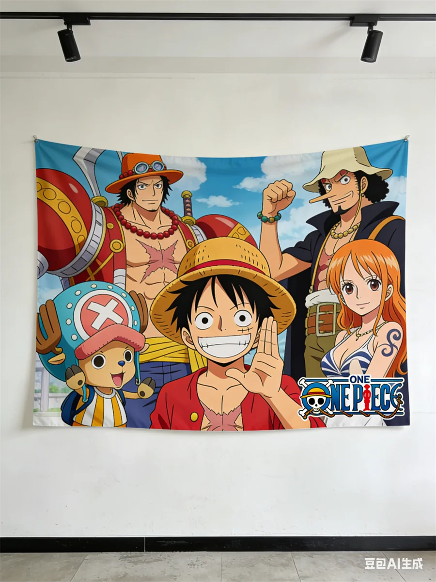 

One Piece Anime Decor Tapestry Luffy Characters Themed Wall Hanging Decorative Wall Cloth for Living Room Bedroom Dorm Room Deco