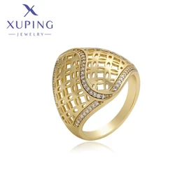 Xuping Jewelry Fashion European Light Gold Color Couple Rings for Women Schoolgirl Wedding Christmas Party Gifts X000948315