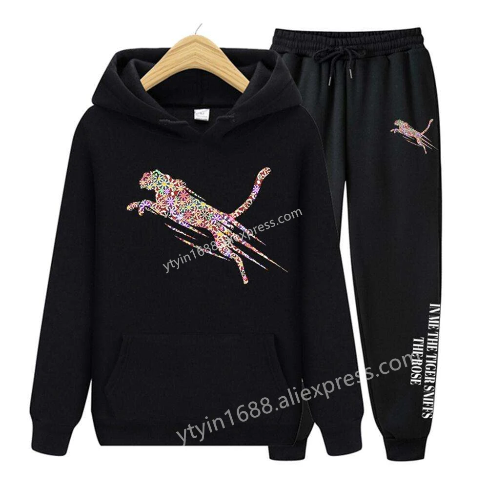 Womens TrackSuit  Aesthetic Sweatshirts Sweatpants Two-piece suit 2025 New Fleece Oversize Designer Streetwear Women Hoodie Sets