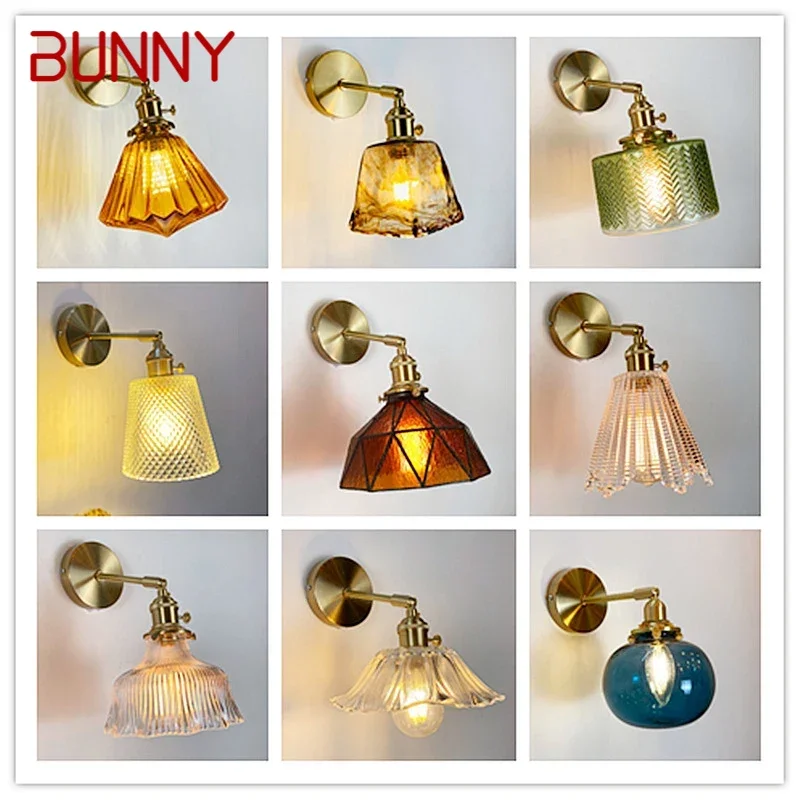 

BUNNY Nordic Brass Wall Lamp Indoor Living Room Bedroom Bedside Lamp Modern Hotel Corridor Hallway Wall Lamp