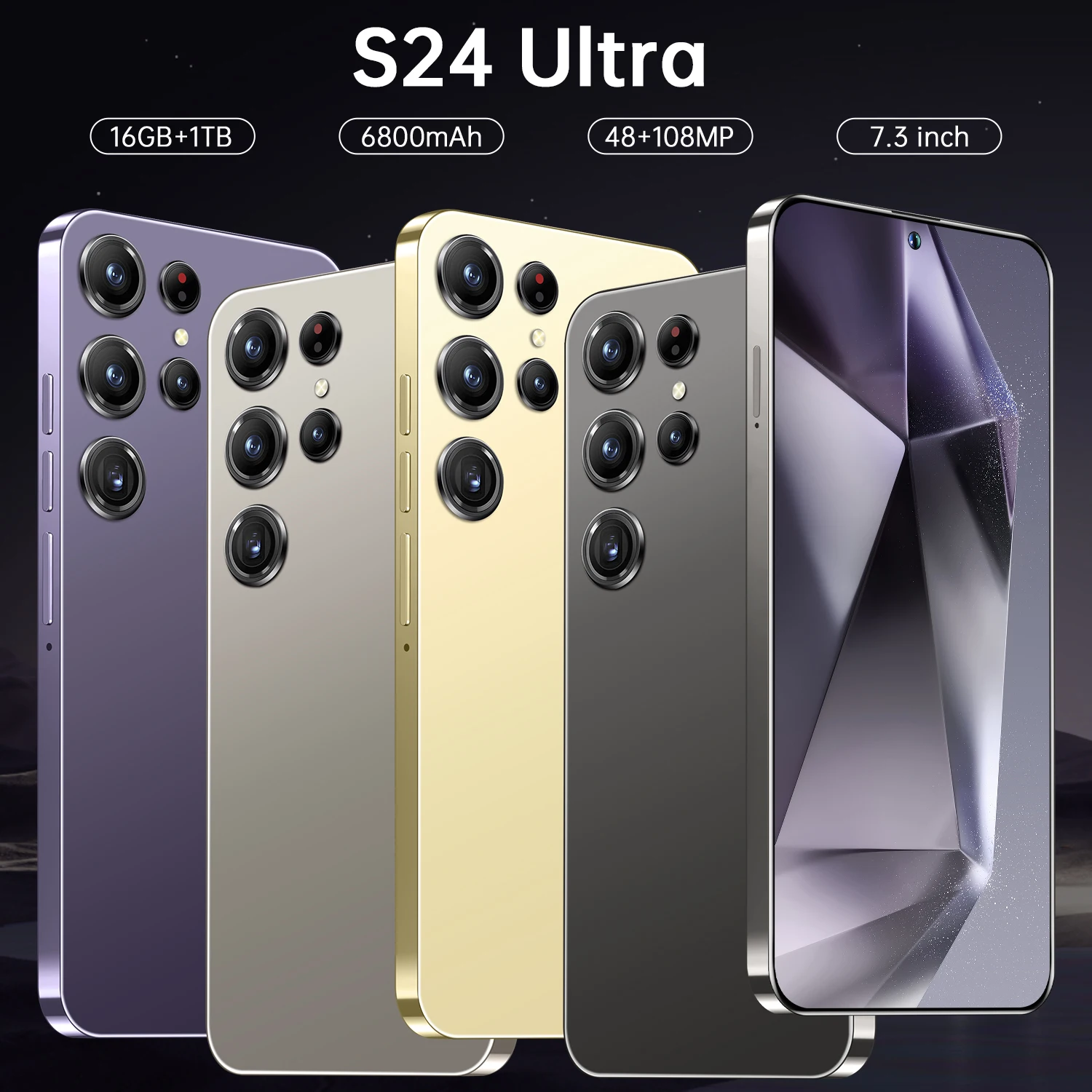 

New S24 Ultra Smart Phone 7.3 Inch Full Screen 4g/5g Cell Phone 22tb+2tb 7800mah Android Mobile Phones Global Version Celulares