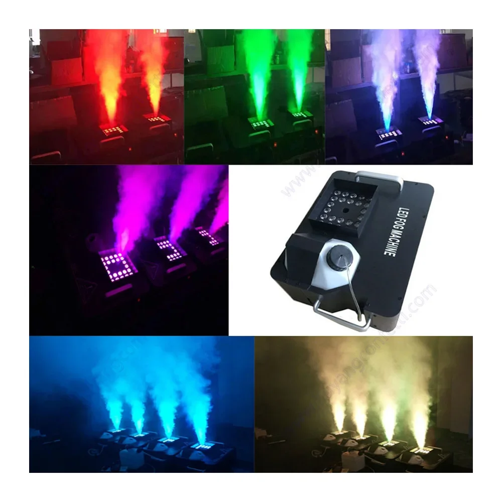 1500w Smoke Machine Color Changing RGB  24 Led Colorful Fog Led Stage Disco Dj Party Night Club Concert Pylons Event Decoration