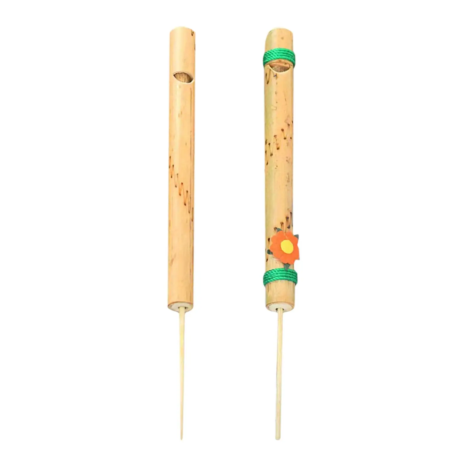 Birds Whistle Musical Flute Traditional Thai Musical Instrument Sound Toy Bamboo Flute for Birthday Gift Beginners Practicing