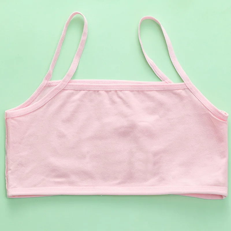 Adolescent Primary School Students' Camisole Vest Pure Cotton Cartoon Underwear Thin Bra Girls' Inner Wear Anti Protrusion Point