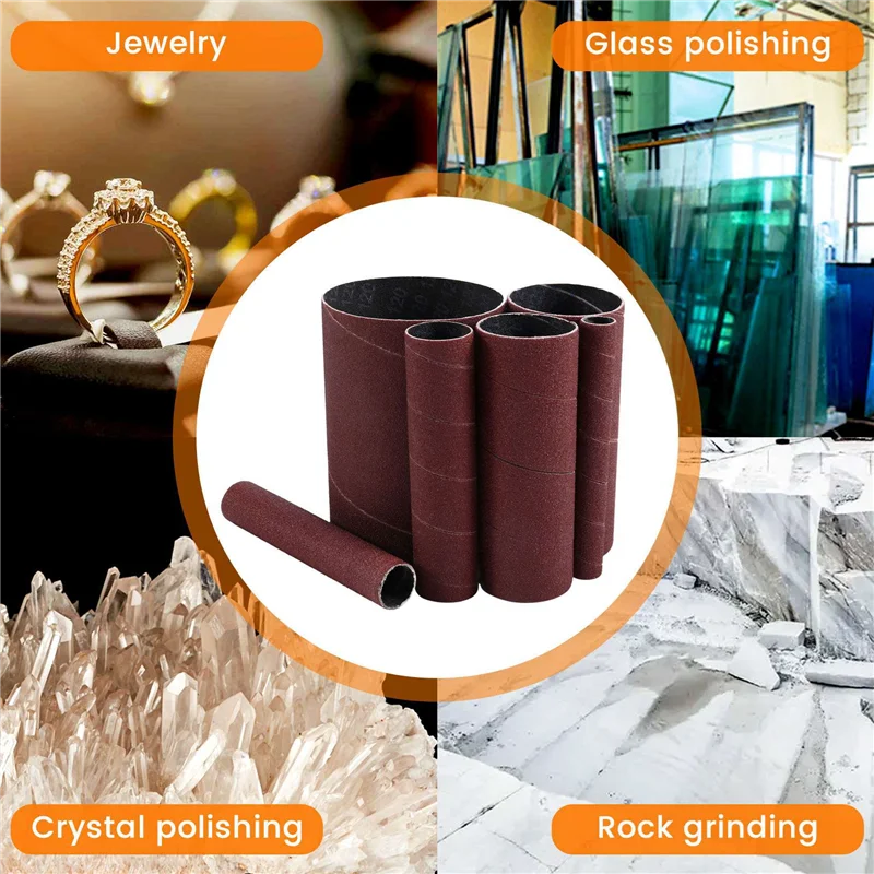 

A02F-12 Pack Sanding Sleeves For Spindle Sander, 120 Grit, Aluminum Oxide Sandpaper Power Sanding Sleeves