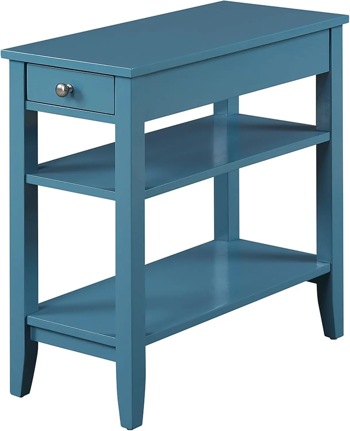 

American Heritage Chairside End Table with Drawer 23.5" - Classic Living Room Table with Storage Shelf, Bedroom Nightstand, B