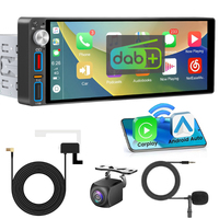 6.9 inch Car Stereo 1DIN Touch Screen Wireless Carplay Android Auto Fm Camera Multimedia Player Input Bluetooth Universal Radio