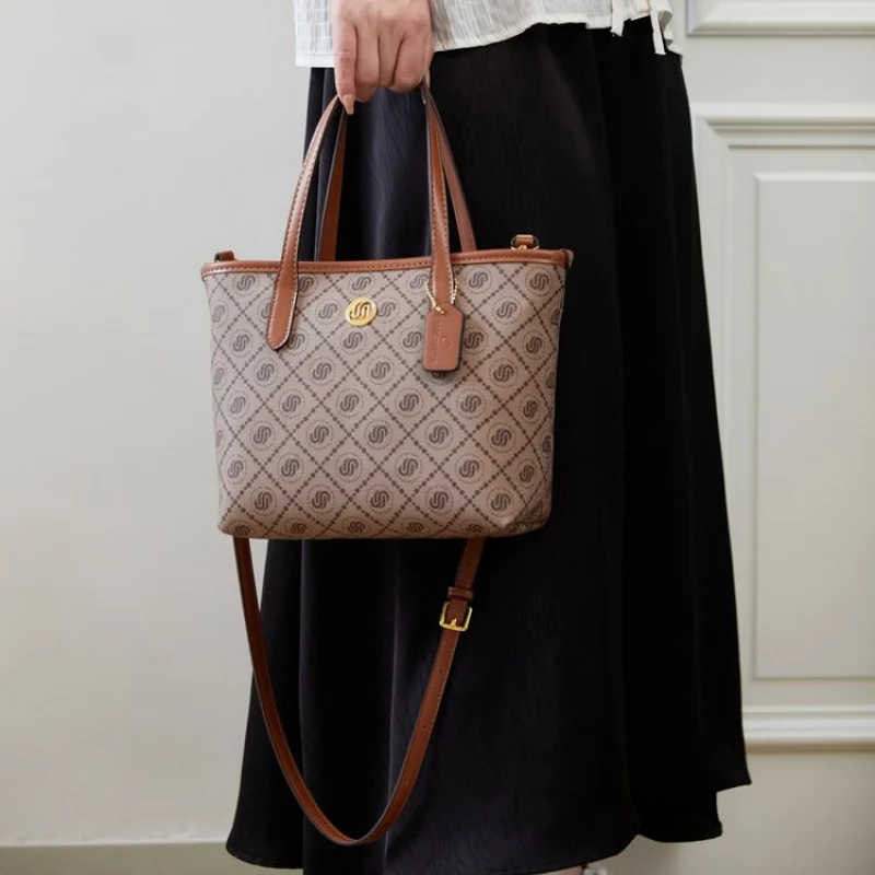 

Модная роскошная брендовая кожаная женская сумка, элегантная классическая модная винтажная сумка премиум-класса с деталями ​